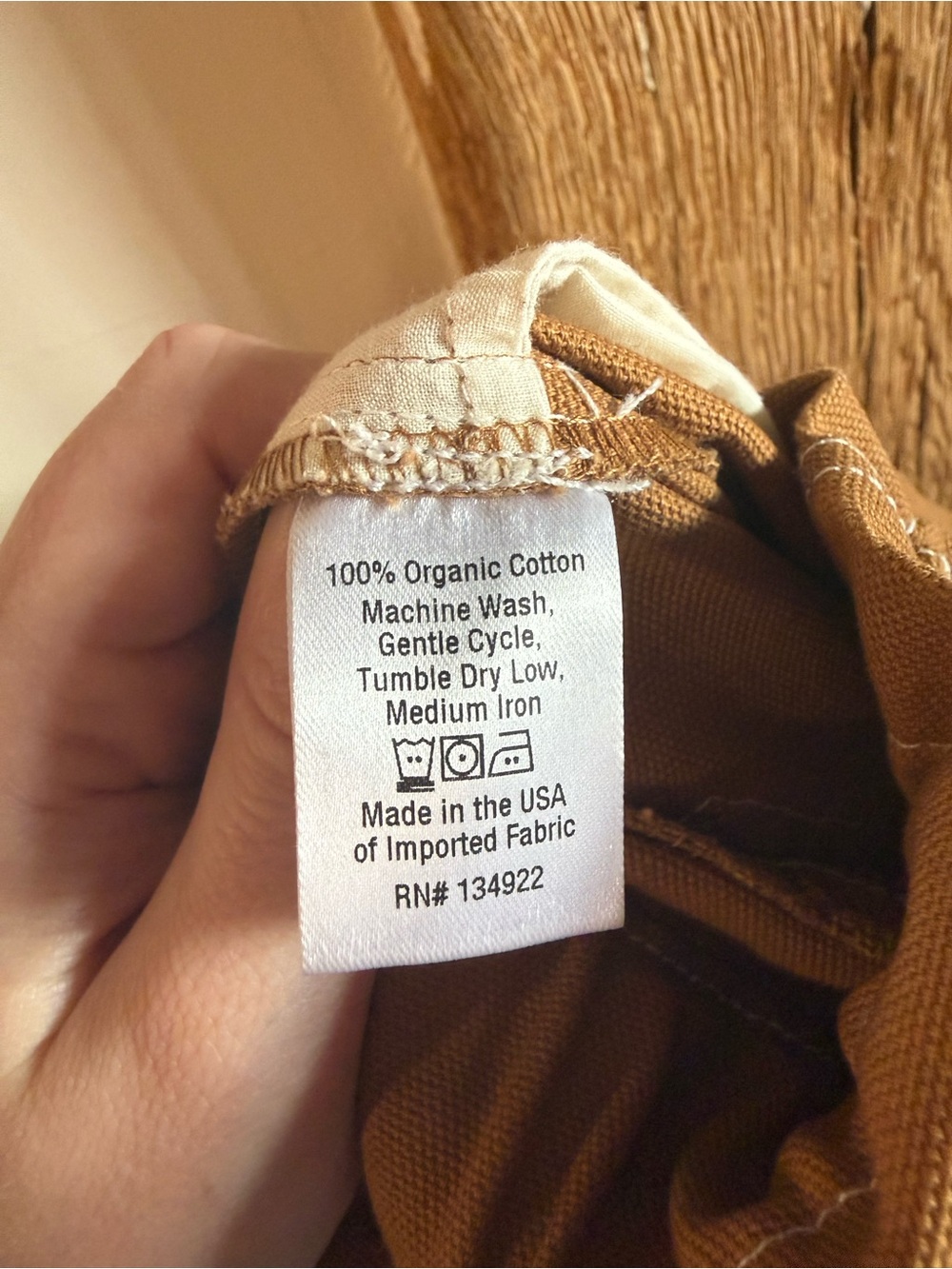 Emerson Fry Women's Size Small Caramel 100% Organic Cotton Barrel Work Pants - Picture 9 of 9